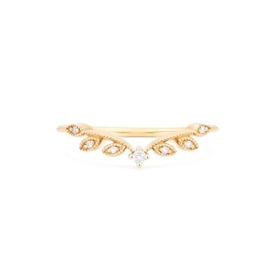 Diamond Wedding Unique Engagement Rings 14K Yellow Gold Jewelry