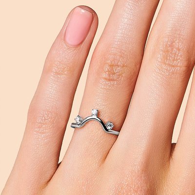 14K Rose Gold Real Diamond Jewellery , Round Real Fancy Diamond Anniversary Rings