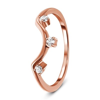 14K Rose Gold Real Diamond Jewellery , Round Real Fancy Diamond Anniversary Rings