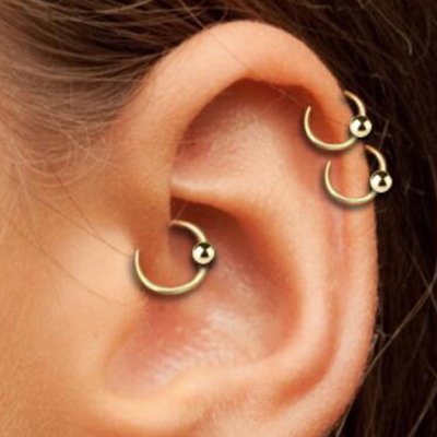 Piercing Jewelry 14K Gold Nipple Ring Hoop Cartilage Nose Eyebrow Lips