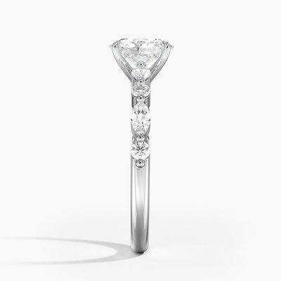 14K / 18K White Solid Gold Real VVS Diamond Moissanite Ring Round Brilliant Cut