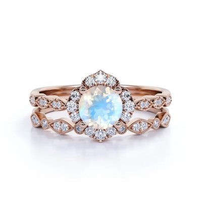 Glamour Hot Fashion Natural Rainbow Moonstone Women 925 Sterling Silver Jewelry Ring