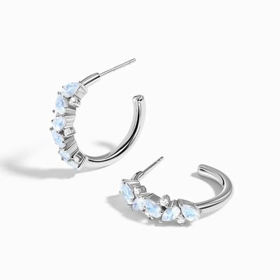 卸売925スターリングシルバージュエリー14Kゴールドメッキの女性のぶら下がりピアス天然ムーンストーンのドロップピアス