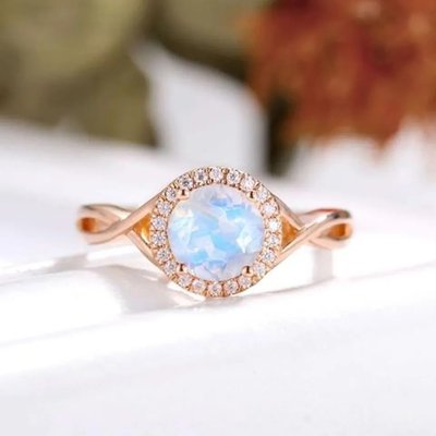 Decoration Match Natural Moonstone Ring 925 Sterling Silver Jewelry Ring