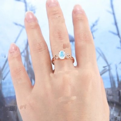 Natural Moonstone Gemstones 925 Silver Anniversary Jewelry Rings Genuine Pear Cut