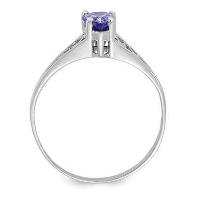 0.25 Carat Tanzanite 0.925 Sterling Silver Ring Jewelry with White CZ – Gemstone Rings with Hypoallergenic