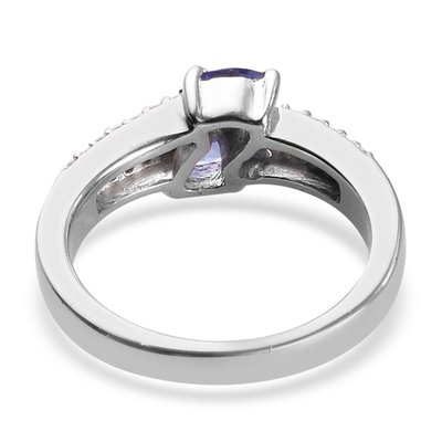 0.25 Carat Tanzanite 0.925 Sterling Silver Ring Jewelry with White CZ – Gemstone Rings with Hypoallergenic