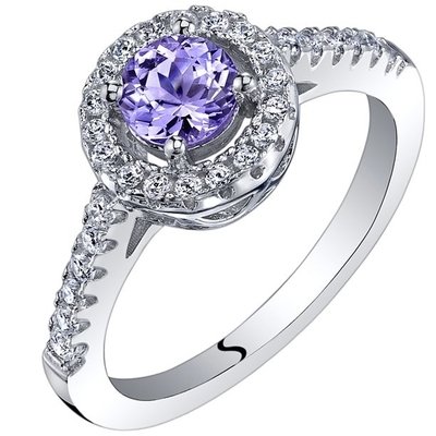 Jewelers Club 1/4 Carat T.G.W. Tanzanite And White CZ Accent Sterling Silver Ring