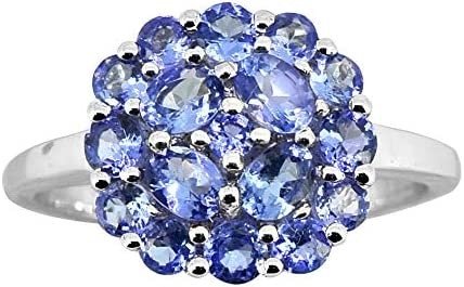 0.25 Carat Tanzanite With Sterling Silver Ring Jewelry with White CZ Accent