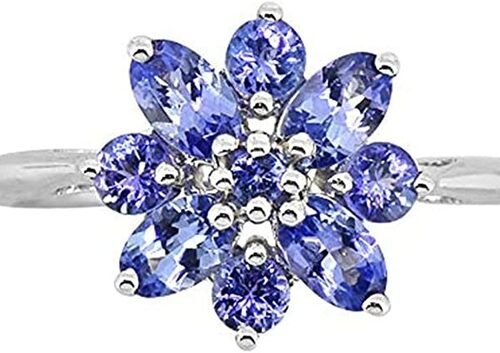 0.25 Carat Tanzanite With Sterling Silver Ring Jewelry with White CZ Accent