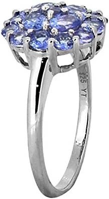 0.25 Carat Tanzanite With Sterling Silver Ring Jewelry with White CZ Accent