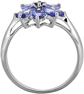 0.25 Carat Tanzanite With Sterling Silver Ring Jewelry with White CZ Accent