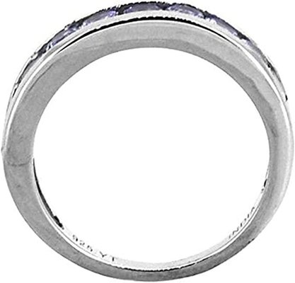 0.5 CTW Natural Blue Tanzanite Ring 18K Solid White Gold