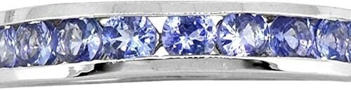 0.5 CTW Natural Blue Tanzanite Ring 18K Solid White Gold