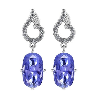 0.5 Carat Branch Flower Design JewelersClub Tanzanite Ring  Sterling Silver Ring Jewelry with White CZ Accent