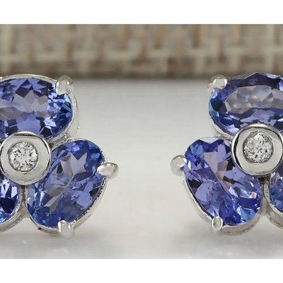 0.5 Carat Branch Flower Design JewelersClub Tanzanite Ring  Sterling Silver Ring Jewelry with White CZ Accent