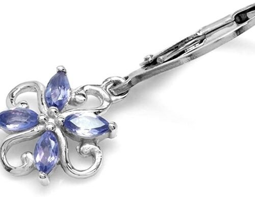 0.5 Carat Branch Flower Design JewelersClub Tanzanite Ring  Sterling Silver Ring Jewelry with White CZ Accent