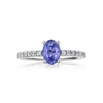 Jewelers Club Tanzanite Ring Birthstone Jewelry  with White CZ