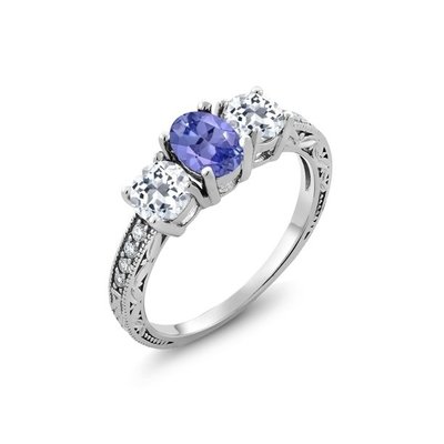 Jewelers Club Tanzanite Ring Birthstone Jewelry  with White CZ