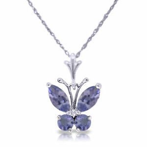 Natural Tanzanite Infinity Heart Pendant Necklace CZ Sterling SilverI 14K