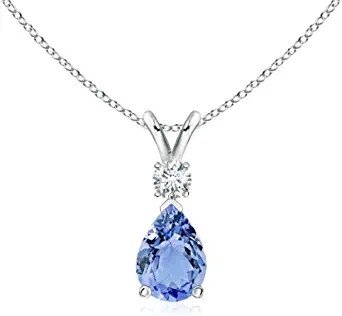 Natural Tanzanite Infinity Heart Pendant Necklace CZ Sterling SilverI 14K