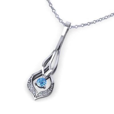 The Artistic Airy Design Of  This Whimsical Blue Topaz Pendant