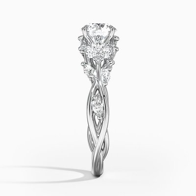 Sapphire Secret Garden CZ RingSet with 6mm Premium Blue Round Sapphire