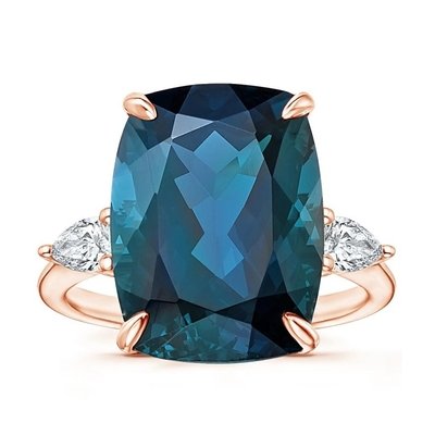 Soiree London Blue Topaz And CZ Cocktail Engagement Ring Jewelry Certificated
