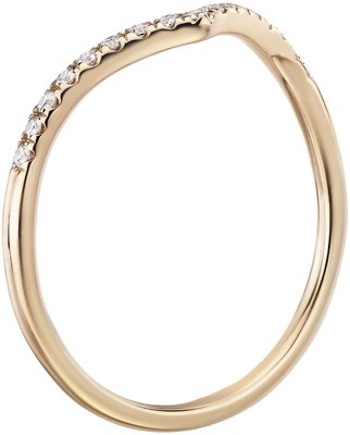 ダイヤモンド シェブロン スタッキング ハート サトル ファッション リング 9K イエローゴールド