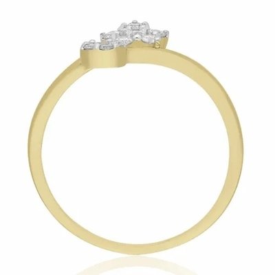 0.20 CTS Diamond Ring-9K White Gold-star Shape Engagement Ring
