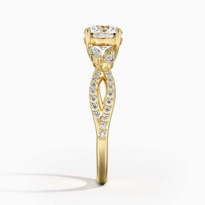 Luxe Willow Diamond Engagement Ring (1/4 Ct. Tw.) With 0.75 Carat Round Diamond  With 9K Gold