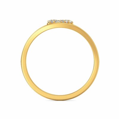 Joyalukkas 9K Yellow Gold Ring , Girls Heart Diamond Engagement Ring
