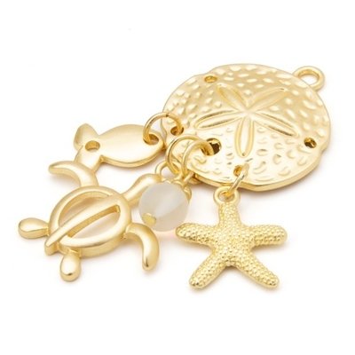 14kt Yellow Gold Sea Life Bracelet 7 Inch Seashore Fine Jewelry Ideal Gifts For Women Gift Set From Heart