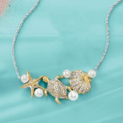 14kt Yellow Gold Sea Life Pendant Necklace For Women As Gift