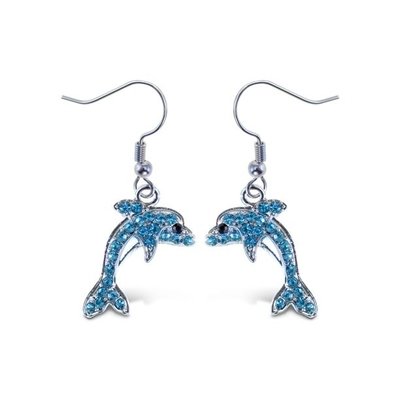1Puzzled Sparkling Dolphin Necklace and Earrings Set Charming Necklace and Earring Set - Ocean