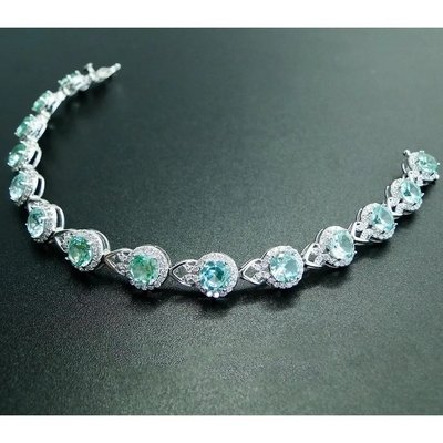 CZ Jewelry 925 Sterling Silver Pear Cut Green Spinel Teardrop Tennis Bracelet
