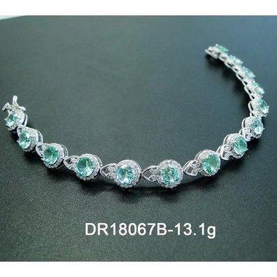 CZ Jewelry 925 Sterling Silver Pear Cut Green Spinel Teardrop Tennis Bracelet