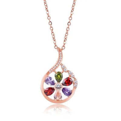 Venta al por mayor de plata de ley 925 colorido CZ Joyería Multi color CZ Mariposa Collar Colgante