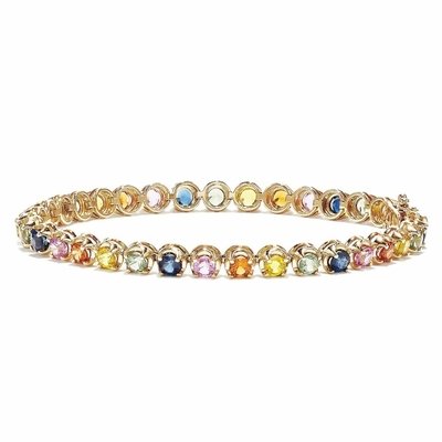 New design 925 Sterling Silver Oval Multi Color Cubic Zirconia CZ Fashion Tennis Bracelet for Women