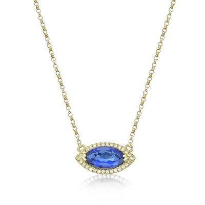 925 Sterling Silver Yellow Gold Plated Oval Cut Tanzanite Bracelet