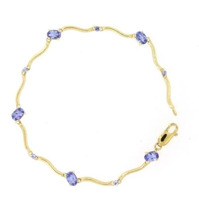 Atacado 925 Sterling Silver Rose Gold Plated Eye Tanzanite Bracelet