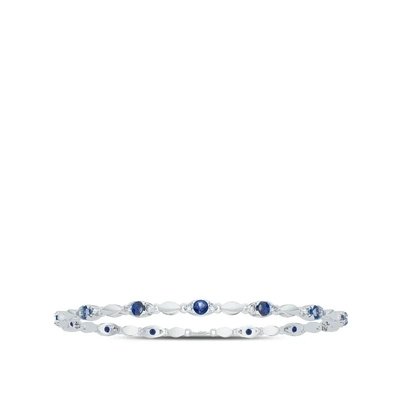 Trendy S925 Sterling Silver Natural Jewelry Sapphire CZ Ring Simple Design For Ladies