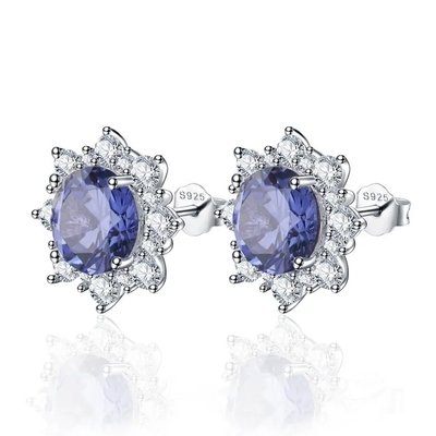 S925 Rose Gold Oval Lavender Sapphire Side Cz Engagement Promise Ring Elegant Jewelry