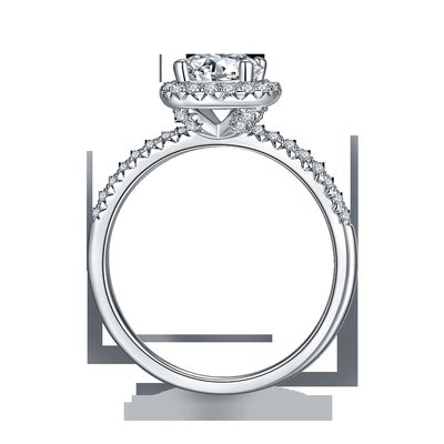 925 Sterling Silver Jewelry Diamond Moissanite Engagement Rings Round Shaped Dainty Band Ring