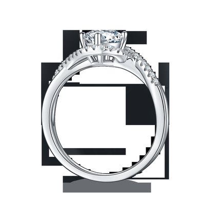 Einfache Ankunft S925 Bright Einstellung Frauen Unendlichkeit Runde Cut Moissanite Band Twist Hochzeit Verlobungsring