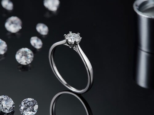 0.5ct  Shape Hexgonal  Lab Diamond Jewelry With Silver Women Ring