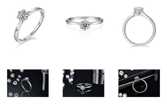 0.5ct  Shape Hexgonal  Lab Diamond Jewelry With Silver Women Ring