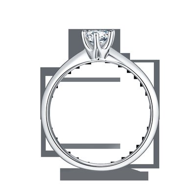 9K with Silver Ring cut White Moissanite Diamond Minimalist Wedding Jewelry