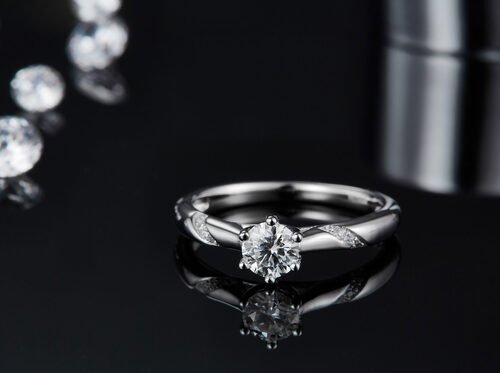 Wholesale Moissanite Jewelry 925 Sterling Silver  Custom Moissanite Ring Engagement