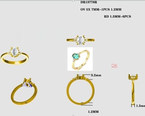 Wholesale Simple 925 Sterling Silver Delicate CZ Dainty Emerald Jewelry Ring